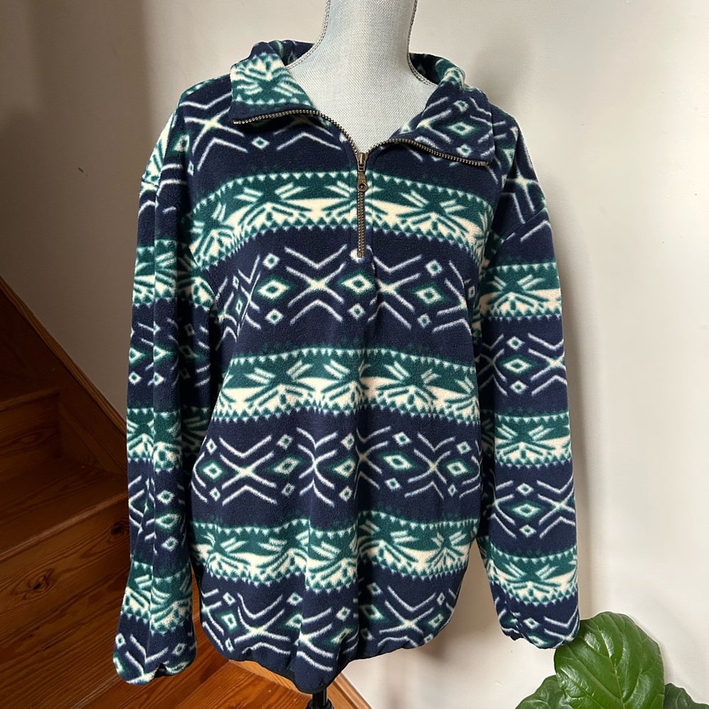 vintage 90s Sierra Classics Aztec print pullover fleece